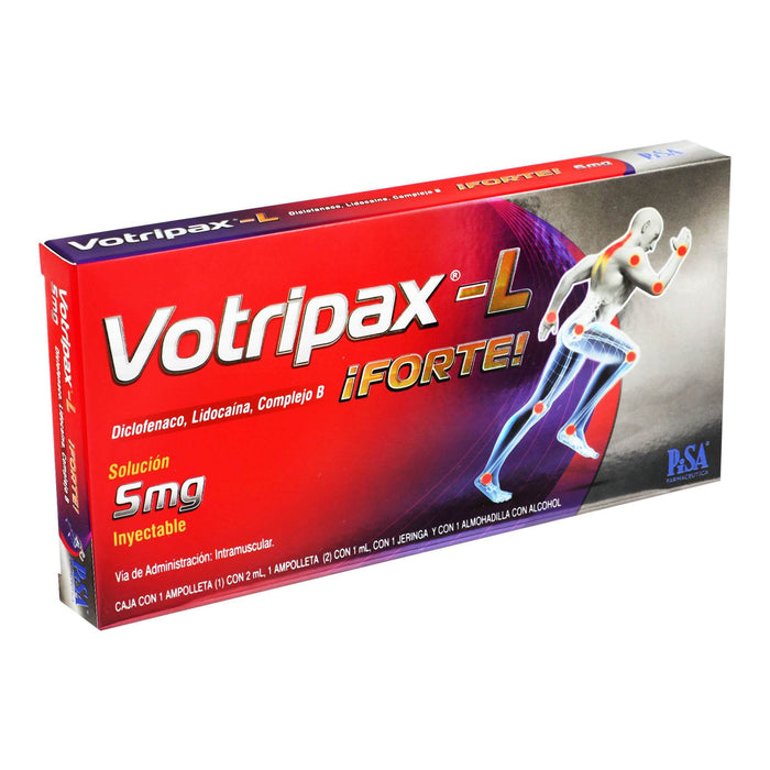 Votripax-L Forte 5Mg/3Ml Con 1 Ampulas (Diclofenaco/Complejo B/Lidocaina) - WeCare Pharma