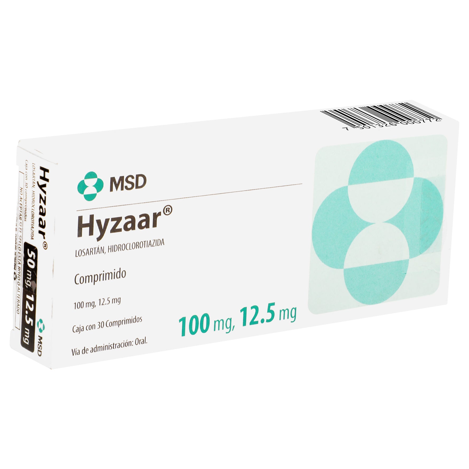 Hyzaar 50Mg/12.5 Con 30 Comprimidos (Losartan/Hidroclorotiazida) 2 - 7501326000772