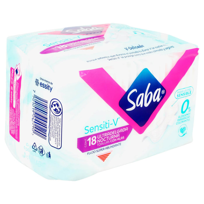 Toallas Saba Sensiti-V Nocturnas Con 18 - WeCare Pharma
