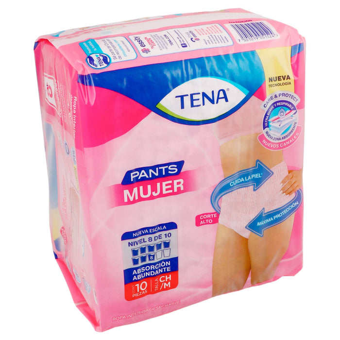 Pañal Tena Pants Mujer Chico Con 10 - WeCare Pharma