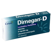 Dimegan D 5Mg/20Mg Con 10 Capsulas (Loratadina-Fenilefrina) - WeCare Pharma
