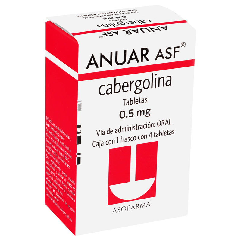 Anuar 0.5Mg Con 4 Tabletas (Cabergolina) - WeCare Pharma