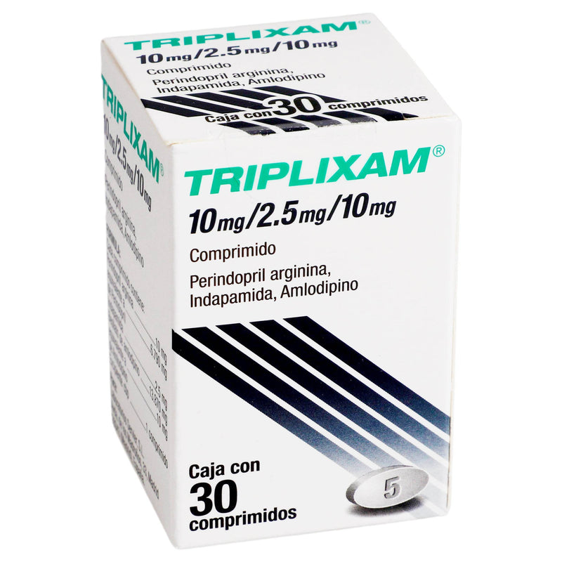 Triplixam 10Mg/2.5Mg/10Mg Con 30 Comprimidos (Perindopril/Arginina/Indapamida/Amlodipino) - WeCare Pharma