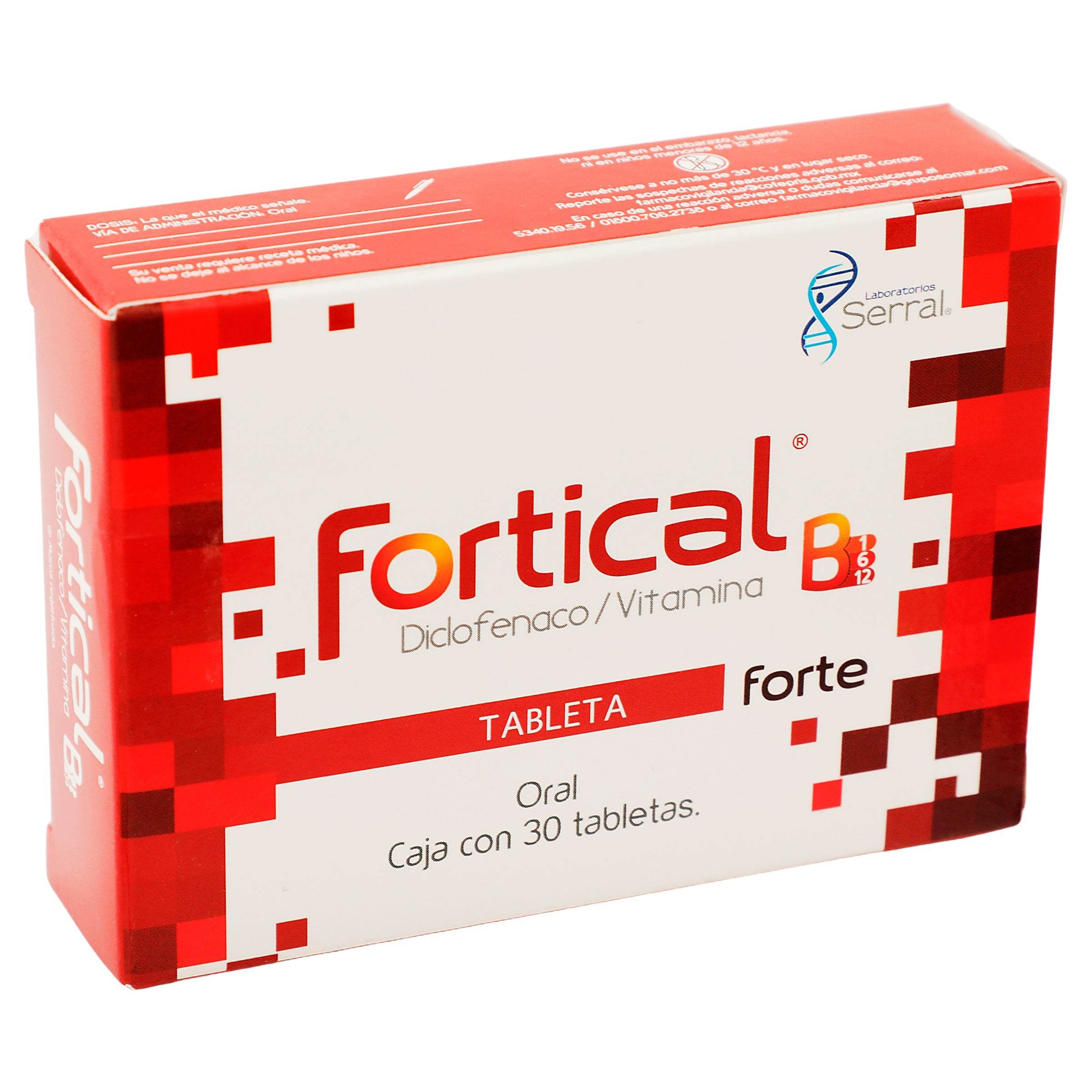 Fortical Forte 50/50/50Mg Con 30 Tabletas (Diclofenaco/Vitamina B ...