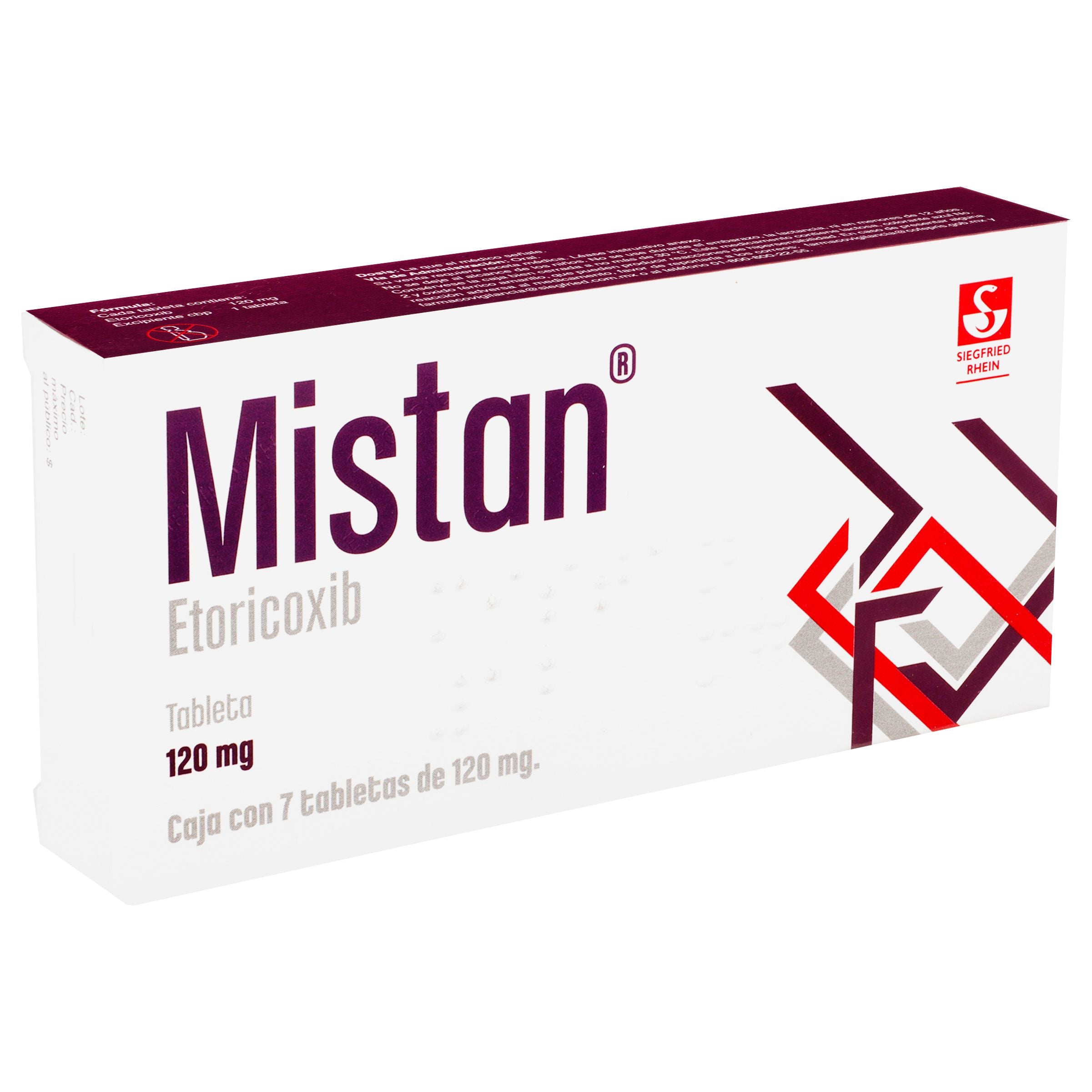 Mistan 120Mg Con 7 Tabletas (Etoricoxib) 2 - 7501300420732