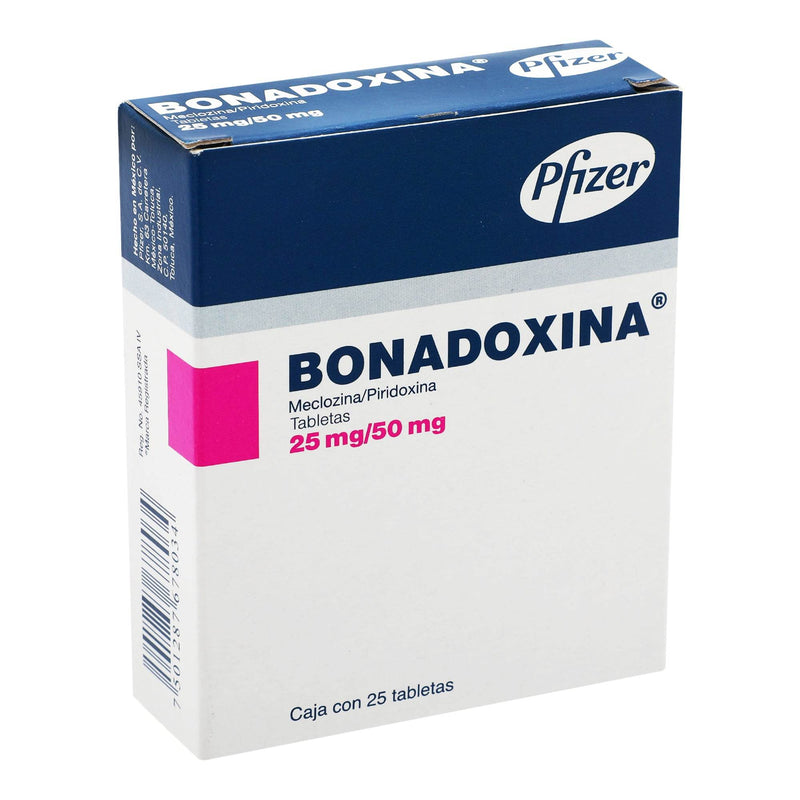 Bonadoxina 25/50Mg Con 25 Tabletas (Meclizina/Piridoxina) - WeCare Pharma