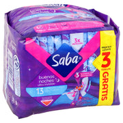 Toallas Saba Buenas Noches Ultradelgada Con Alas Con 10 - WeCare Pharma