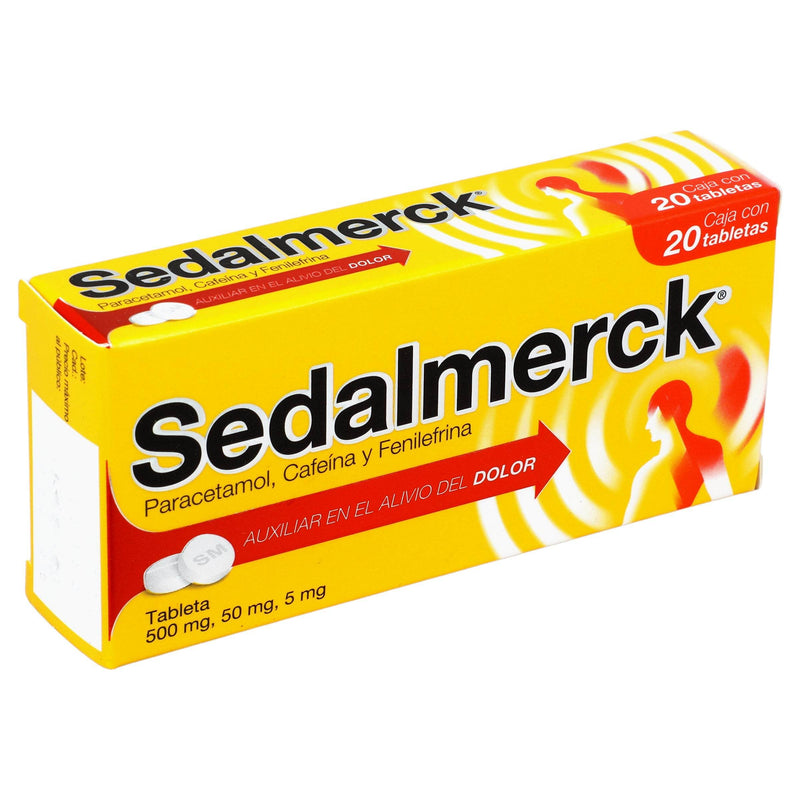 Sedalmerck 500Mg/50Mg/5Mg Con 20 Tabletas (Paracetamol/Cafeina/Fenilefrina) - WeCare Pharma