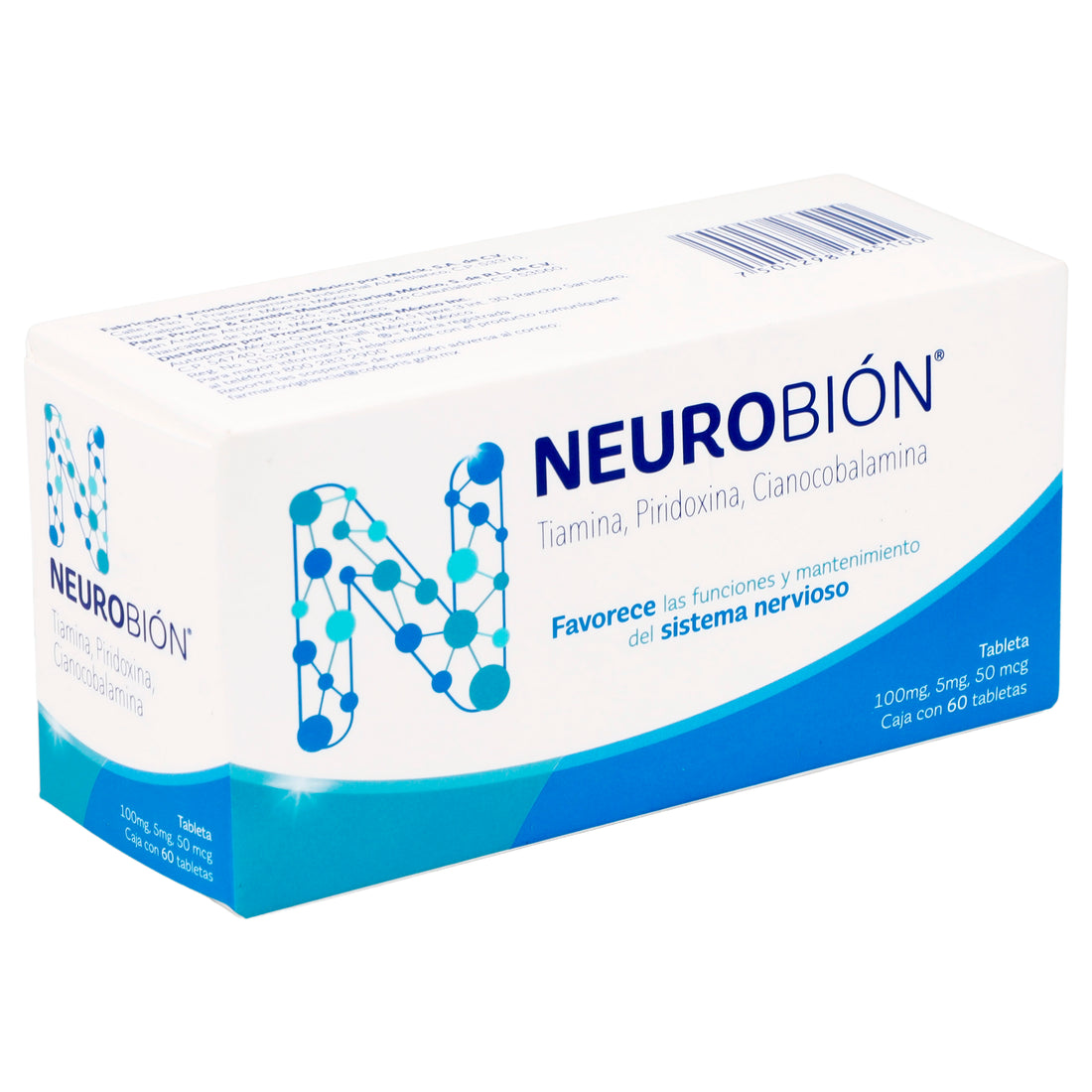 Neurobion Con 60 Tabletas (Tiamina/Piridoxina/Cianocobalamina) 2 - 7501298265100