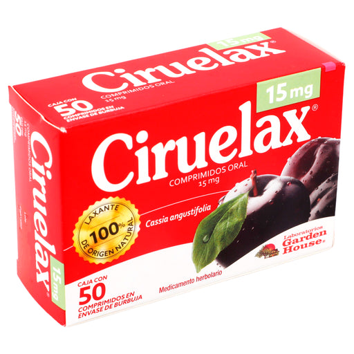 Ciruelax 15Mg Con 50 Comprimidos (Cassia Angustifolia) 2 - 7803510001689