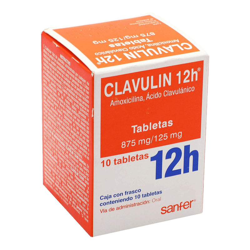 Clavulin 12H 875Mg/125Mg Con 10 Tabletas (Amoxicilina/Acido Clavulanico) - WeCare Pharma