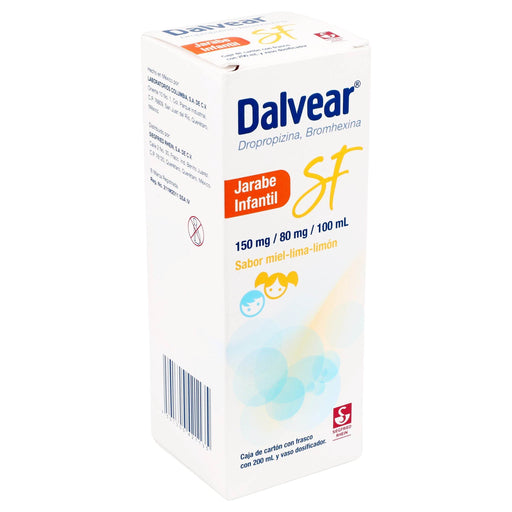 Dalvear Sf Inf Jarabe 150Mg/80Mg/100Ml 200Ml Lima-Limon (Dropropizina/Bromhexina) - WeCare Pharma