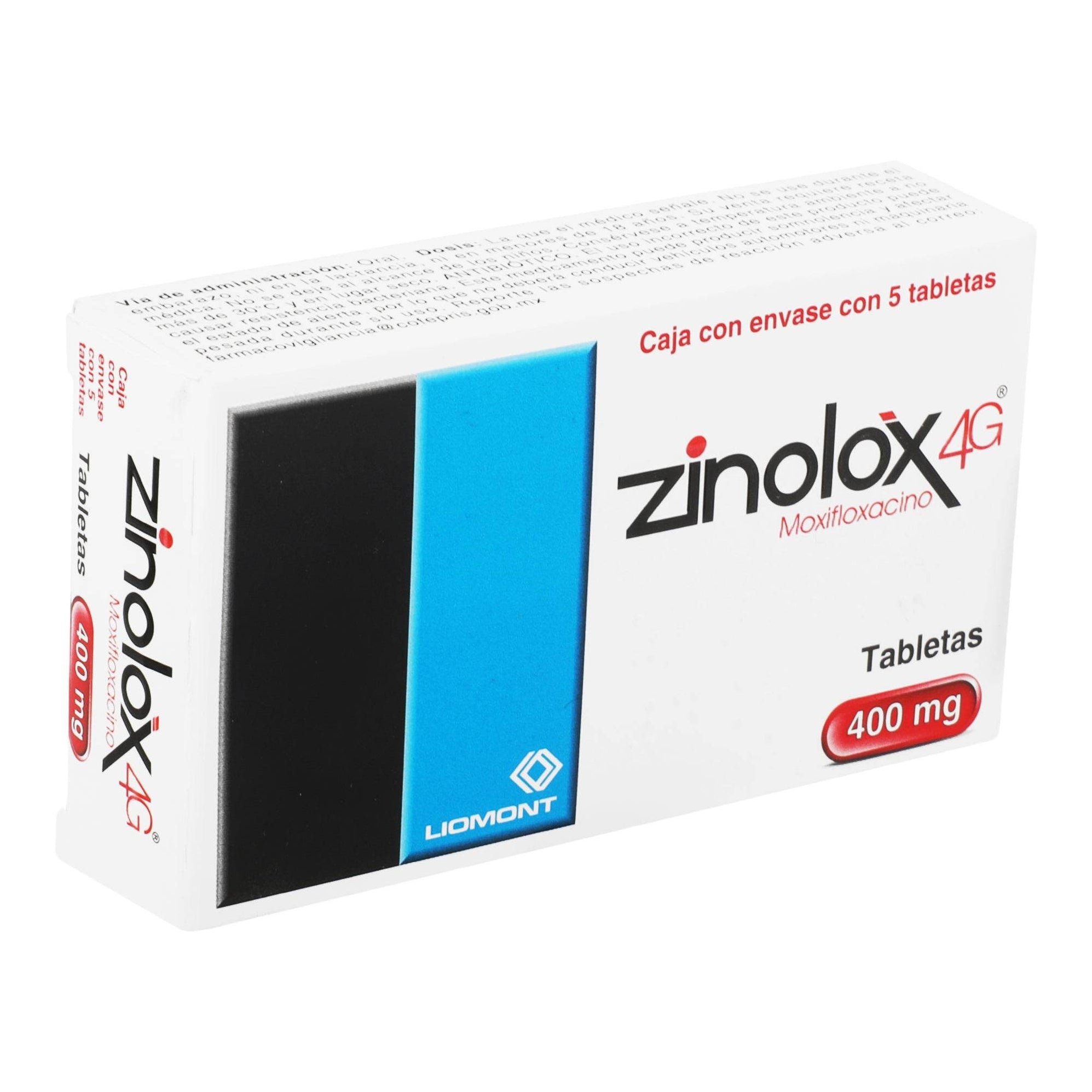 Zinolox 4G 400Mg Con 5 Tabletas (Moxifloxacino) — WeCare Pharma
