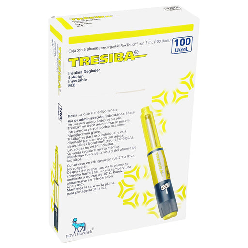 Tresiba Pluma 100Unid/Ml 3Ml Con 5 (Insulina Degludec) - WeCare Pharma
