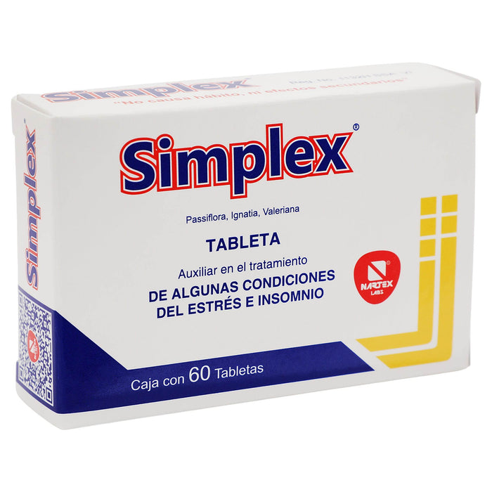 Simplex Con 60 Tabletas (Passiflora/Ignatia/Valeriana) - WeCare Pharma