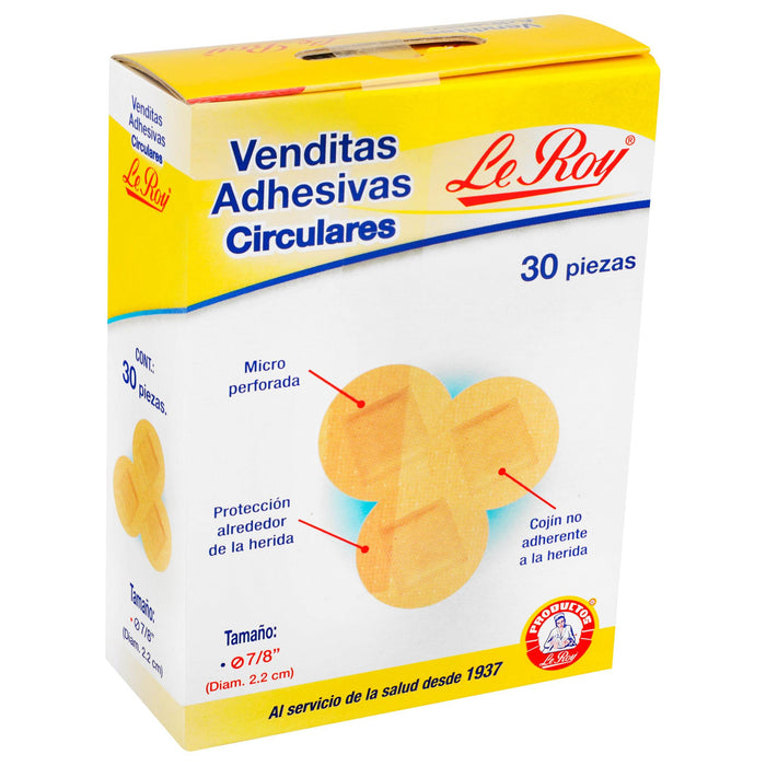 Venditas Adhesivas Circulares Leroy Con 30 - WeCare Pharma