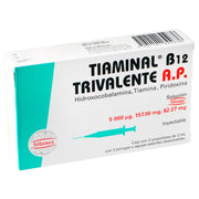 Tiaminal B12 Trivalente A.P. 2Ml Con 3 Ampulas (Hidroxocobalamina/Tiamina/Piridoxina) - WeCare Pharma
