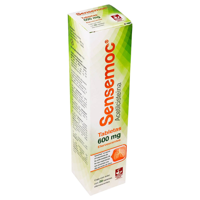 Sensemoc Efervecente V 600Mg Con 20 Tabletas (Acetilcisteina) - WeCare Pharma