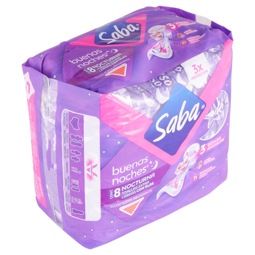 Toallas Saba Buenas Noches Nocturna Con Alas Con 8 - WeCare Pharma