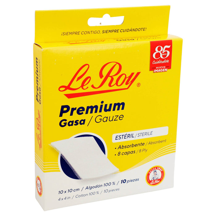 Gasa Estéril Leroy 10X10Cm Con 10 - WeCare Pharma