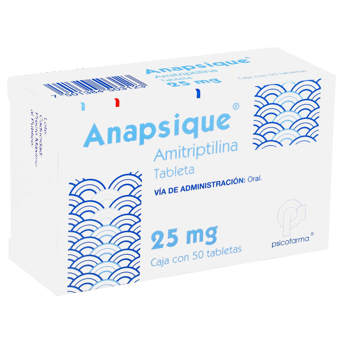 Anapsique (Amitriptilina) Tabletas 25Mg Con 50 - WeCare Pharma
