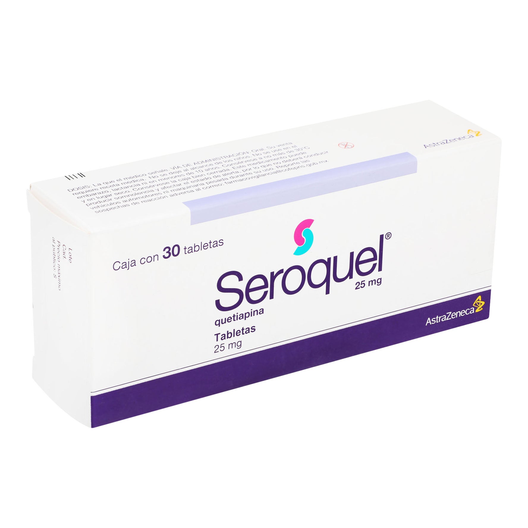 Seroquel 25Mg Con 30 Tabletas (Quetiapina) 2 - 7501098608398