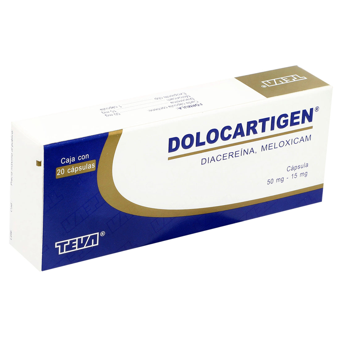 Dolocartigen 50/15Mg Con 20 Capsulas (Diacerina/Meloxicam) 3 - 7501250813530