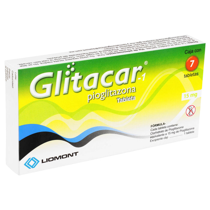 Glitacar-1 (Pioglitazona) Tabletas 15Mg Con 7 - WeCare Pharma