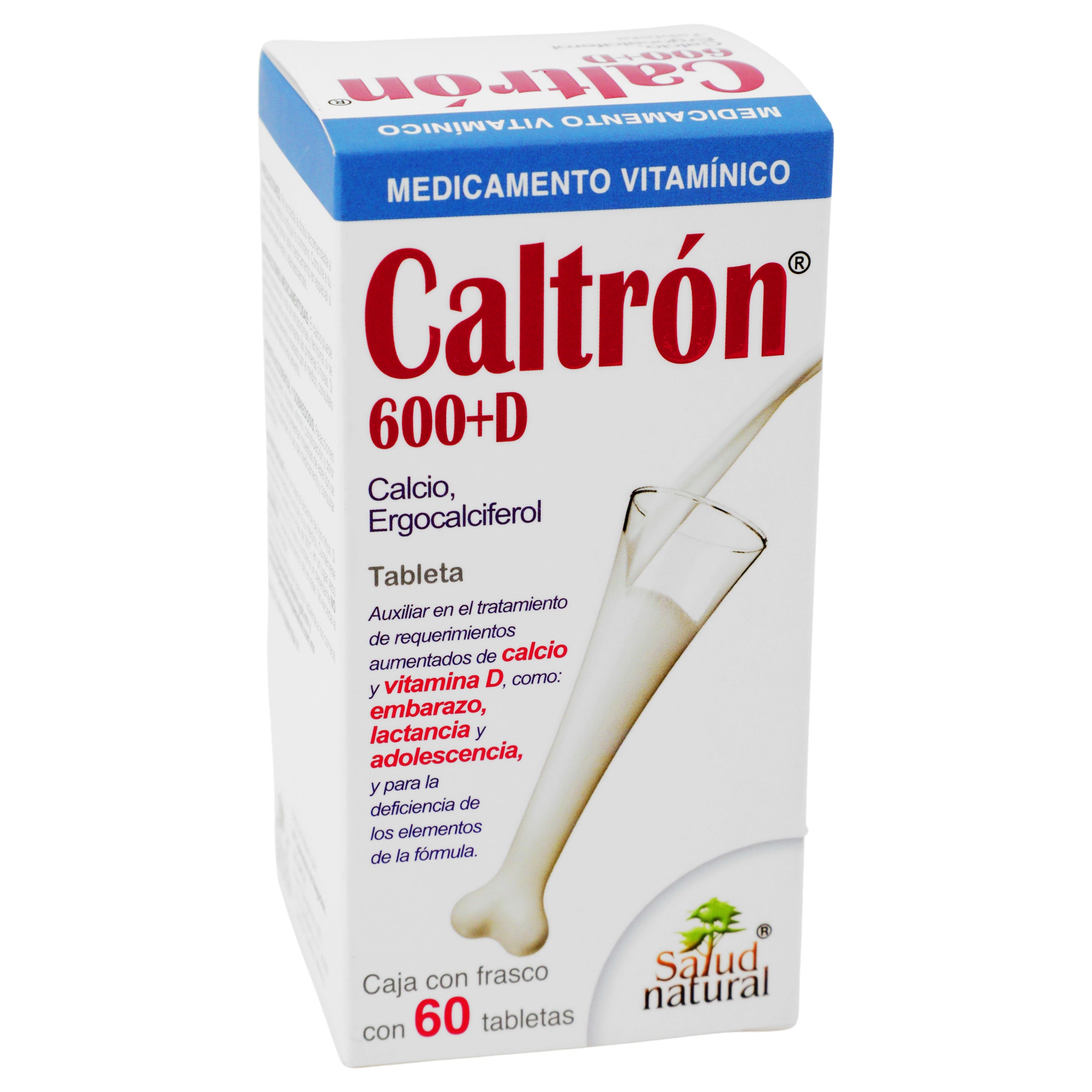 Caltron 600+D Con 60 Tabletas (Calcio/Ergocalciferol) 2 - 714908100099