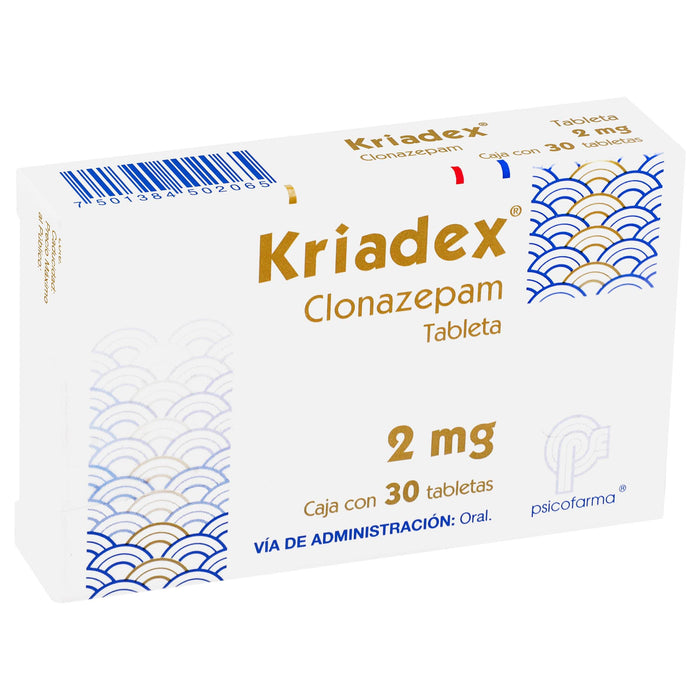 Kriadex (Clonazepam) Tabletas 2Mg Con 30 - WeCare Pharma
