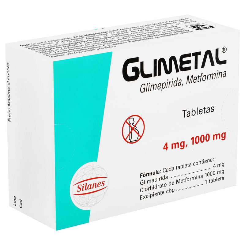 Glimetal 4/1000Mg Con 30 Tabletas (Glimepirida/Metformina) - WeCare Pharma