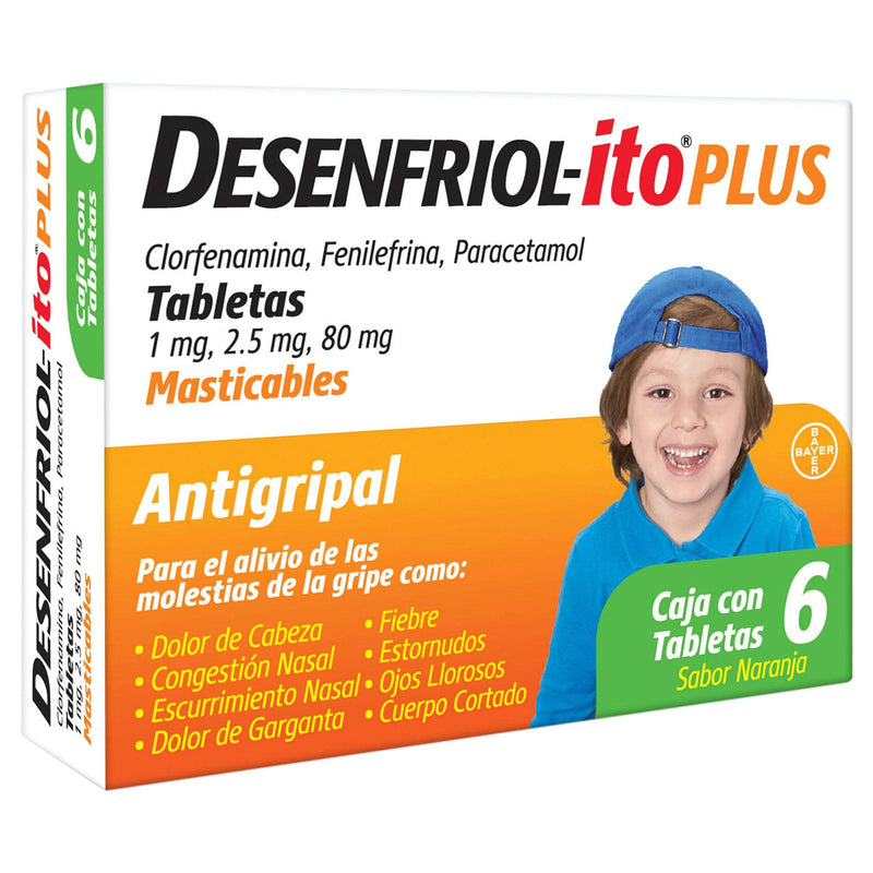 Desenfriol-Itto Plus Nja (Clorfenamina/Fenilefrina/Paracetamol) Tabletas Mast Con 6 - WeCare Pharma