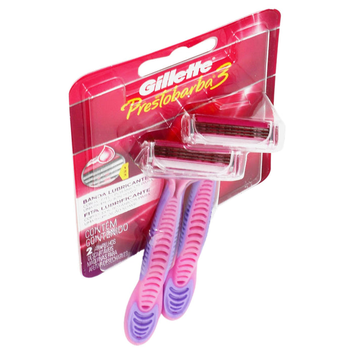 Maquina Para Afeitar Gillette Prestobarba 3 Rosa Con 2 - WeCare Pharma