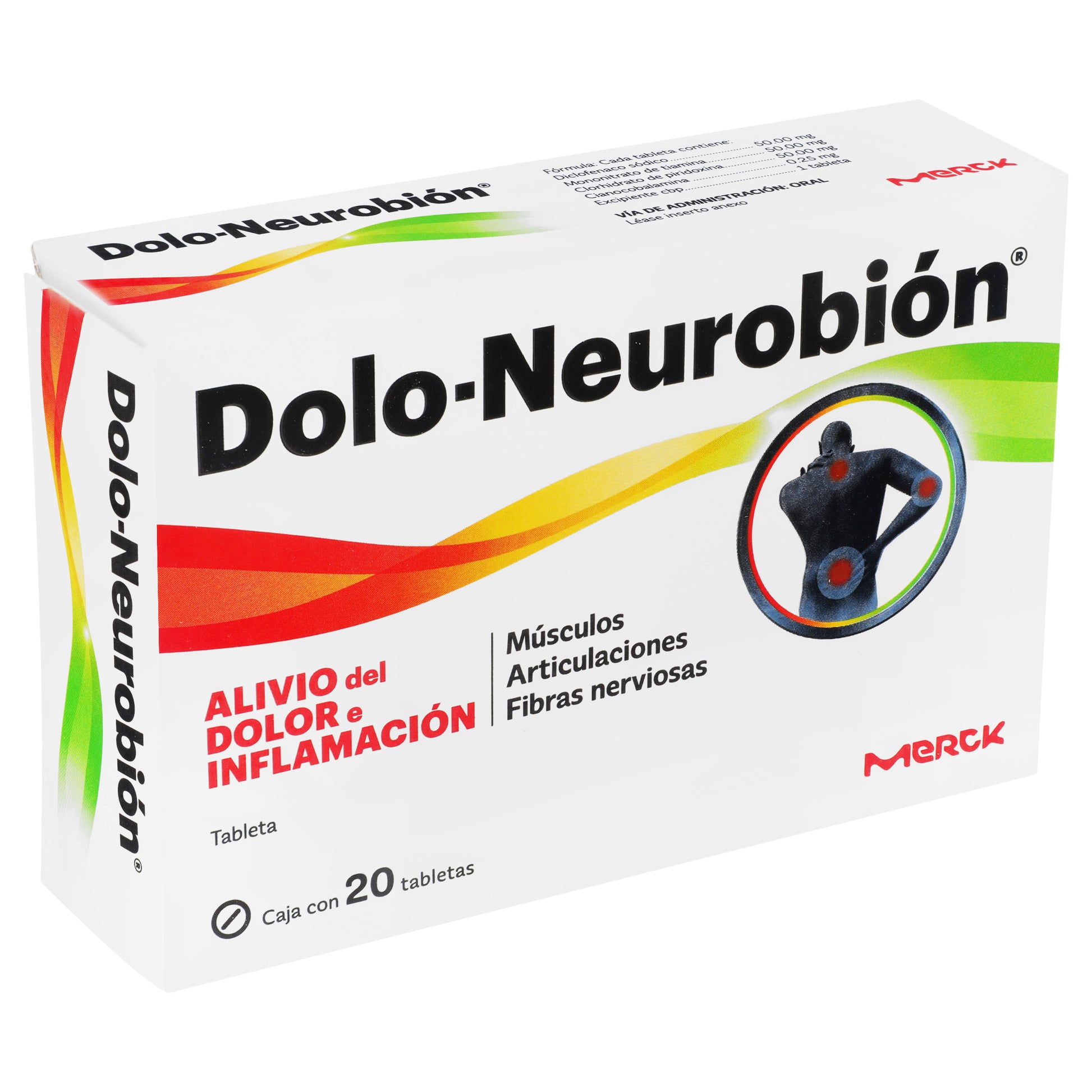 Dolo-Neurobion 500Mg/50Mg/50Mg/1Mg Con 20 Tabletas (Diclofenaco/Complejo B) 2 - 7501298223704