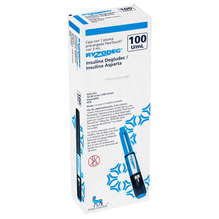 Ryzodeg (Insulina Degludec/Aspartica) Pluma 70Ui/30Ui 3 Ml Con 1 - WeCare Pharma