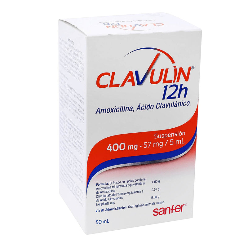 Clavulin 12H Suspensión 400Mg/57Mg/5Ml 50Ml (Amoxicilina/Acido Clavulanico) - WeCare Pharma