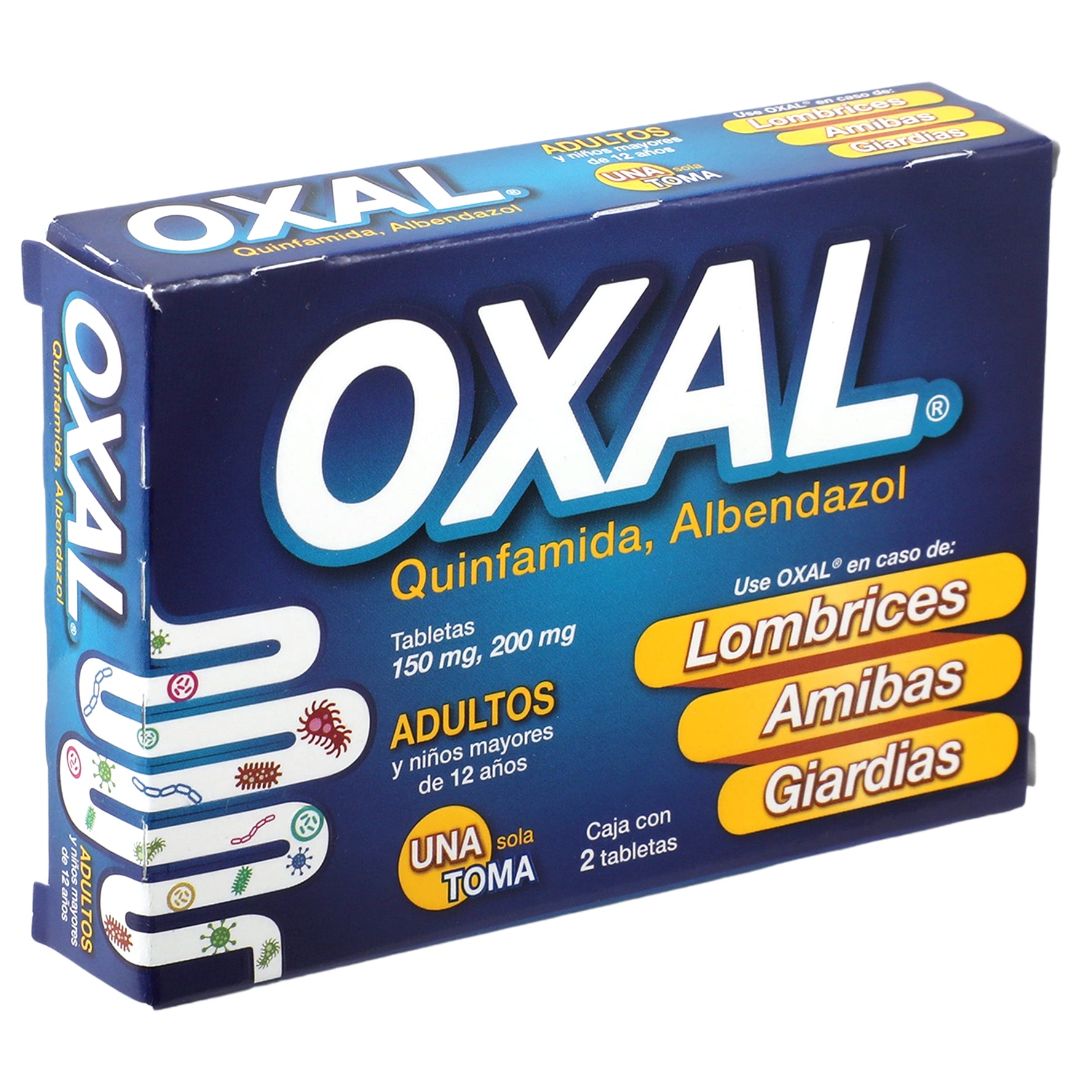 Oxal 150Mg/200Mg Con 2 Tabletas (Quinfamida/Albendazol) 2 - 7501086301041