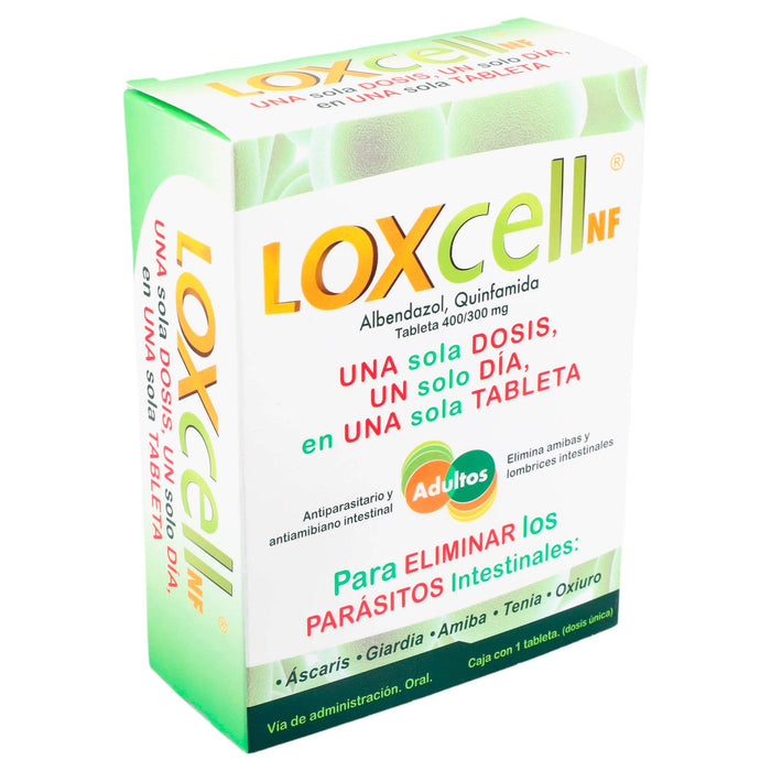 Loxcell Adulto 400Mg/300Mg Con 1 Tabletas (Albendazol/Quinfamida) - WeCare Pharma