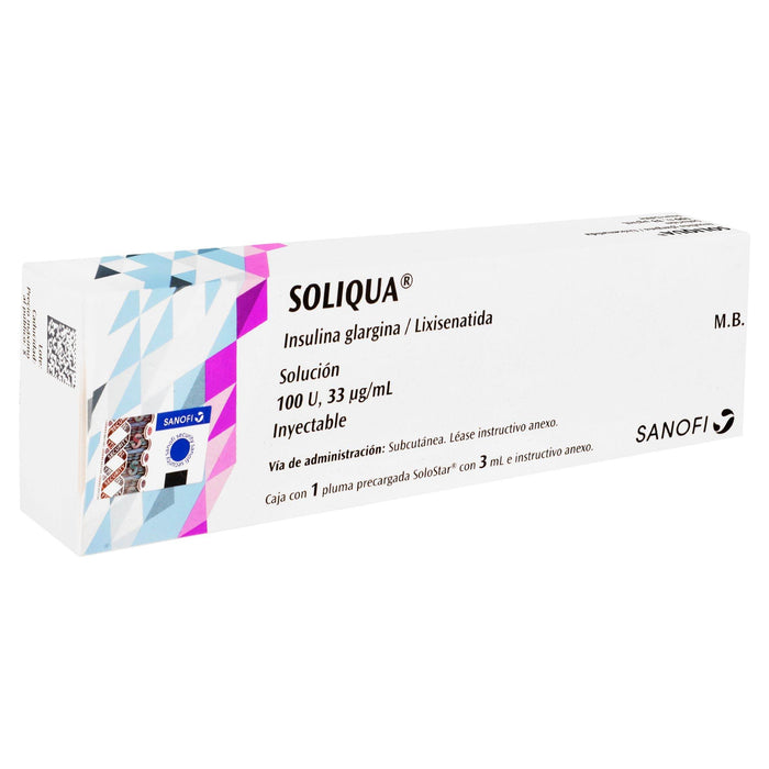 Soliqua (Insulina Glargina/Lixisenatida) Pluma 100Ml/33Mcg Con 1 - WeCare Pharma