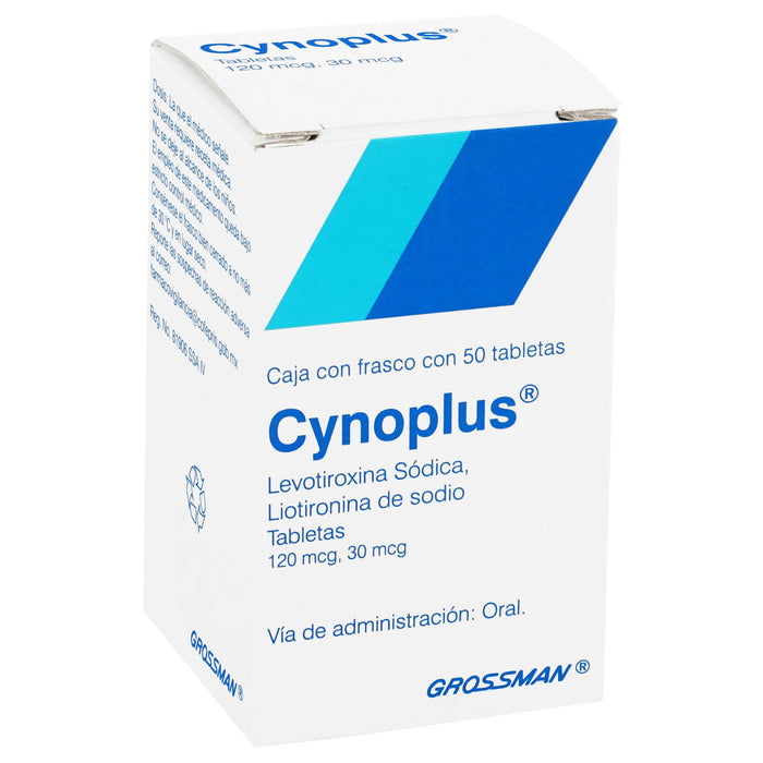Cynoplus (Levotiroxina Sodica/Liotironina De Sodio) Tabletas 120Mcg/30Mcg Con 50 - WeCare Pharma