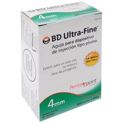 Aguja Para Pluma Bd 32Gx4Mm Con 10 - WeCare Pharma