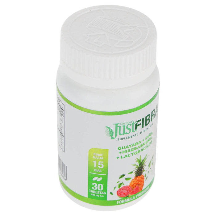 Just Fibra Guayaba + Piña + Hierbabuena + Lactobacilos Tabletas Con 30 - WeCare Pharma