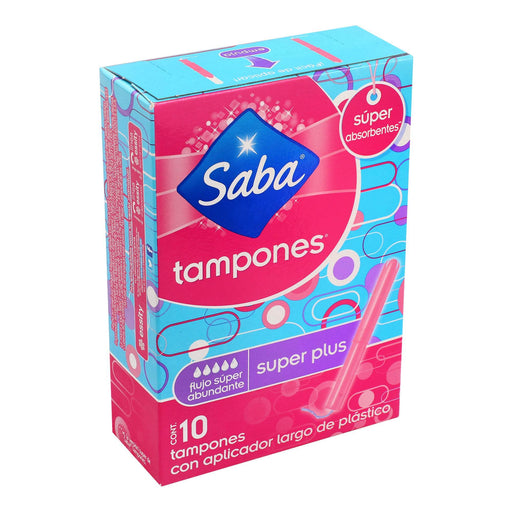 Tampones Saba Super Plus V-Largo Con 10 - WeCare Pharma
