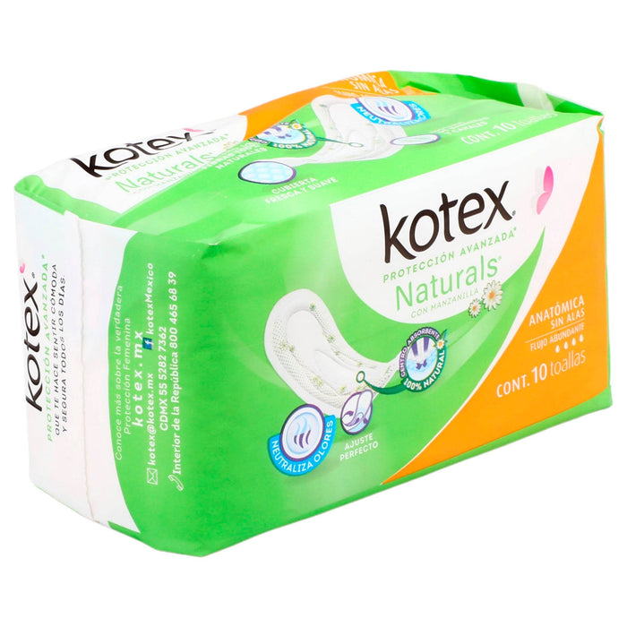 Toallas Kotex Manzanilla Sin Alas Con 10 - WeCare Pharma