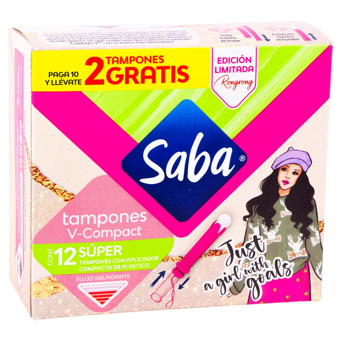 Tampones Saba Super V-Compacto Con 10 - WeCare Pharma