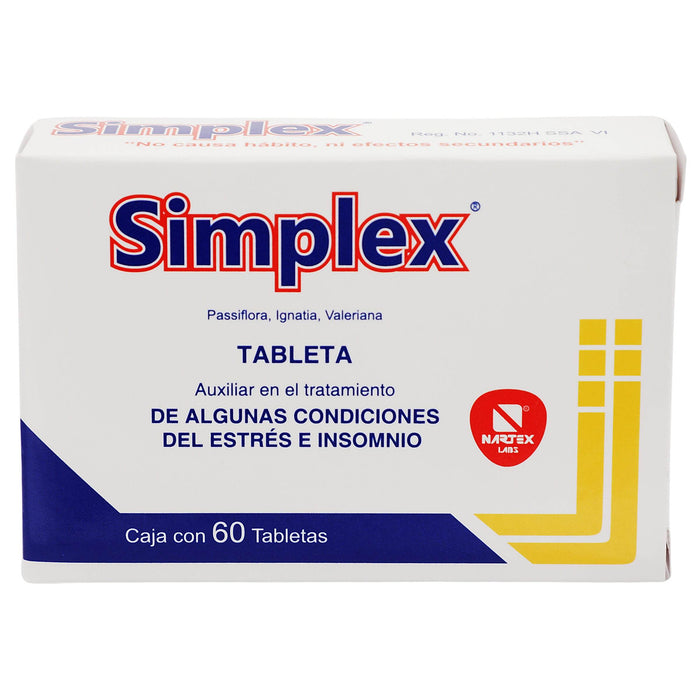 Simplex Con 60 Tabletas (Passiflora/Ignatia/Valeriana) - WeCare Pharma