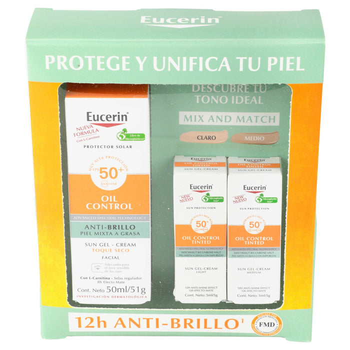 Eucerin Kit Toque Seco Fps50 50Ml+ 2 Mini Fps50 Medio Y Claro - WeCare Pharma