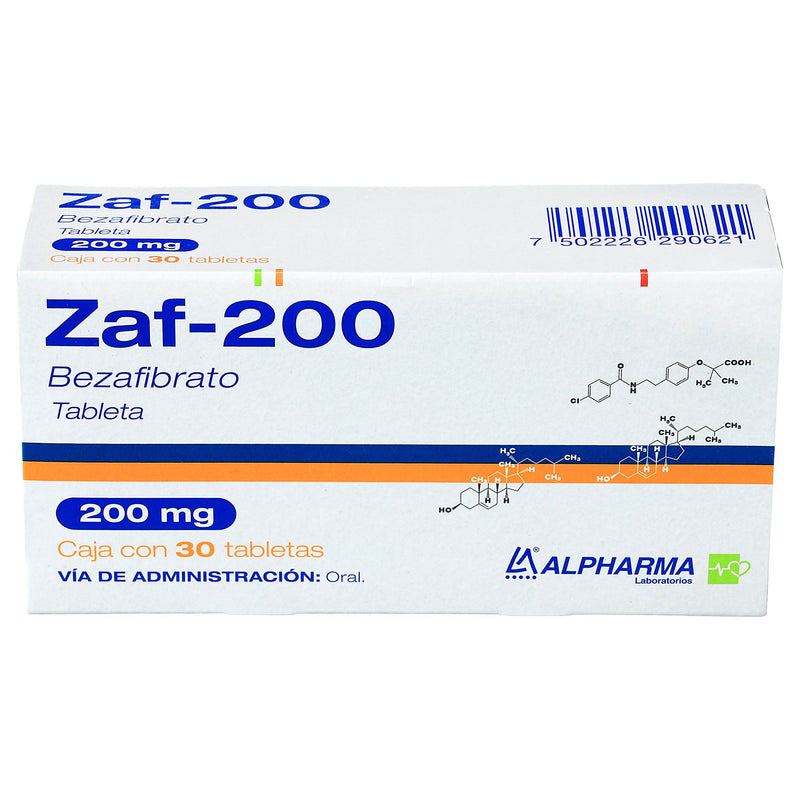 Zaf-200 (Bezafibrato) Tabletas 200Mg Con 30 - WeCare Pharma