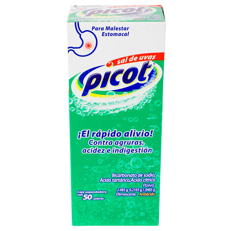 Sal De Uvas Picot Sobres 2.48G/0.21G/1.94G Con 50 (Bicarbonato/Ac Tartarico/Ac Citrico) - WeCare Pharma