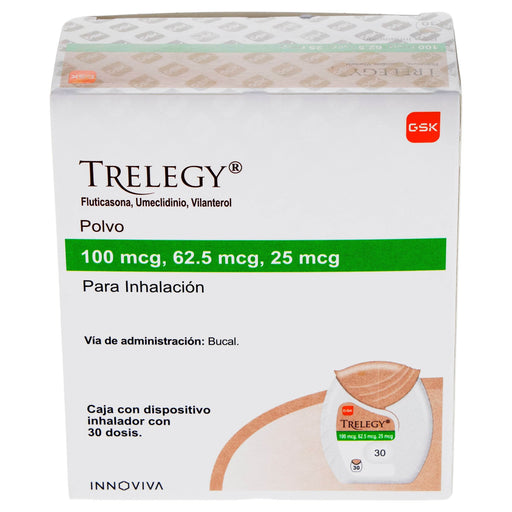 Trelegy Polvo 100Mcg/62.5Mcg/25Mcg 30D (Fluticasona/Umeclidino/Vilanterol) - WeCare Pharma